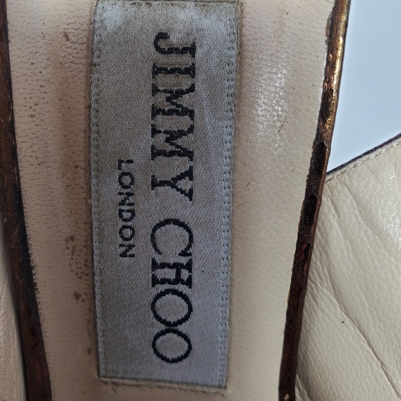 Jimmy Choo Bronze Leather Pumps - Picture 4 of 7